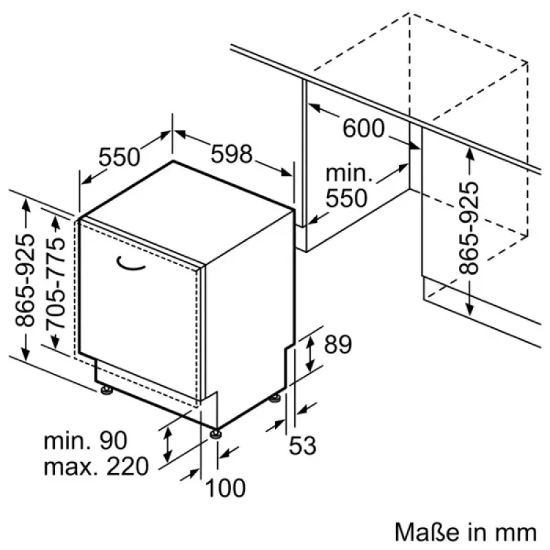 Bosch Serie 4 SBV4EAX28E indaplovė, visiškai įmontuojama, 13 vietų