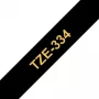 Etikečių juostelė Brother TZe334 12mm Auksinė ant juoda