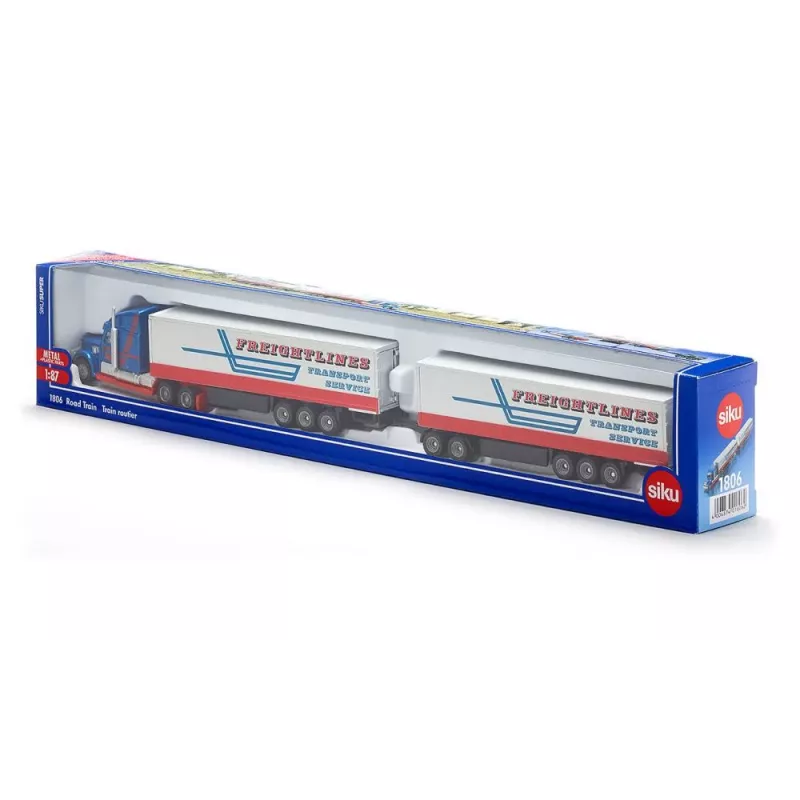 Siku kelių traukinys, Kelių traukinio modelis, Iš anksto surinktas, 1:87, Metalas, Plastikas, 3 m., Mėlyna, Raudona, Balta