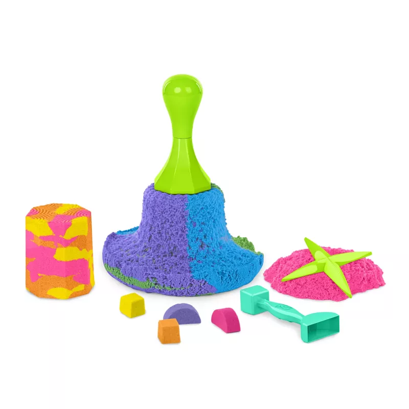 Kinetic Sand, Squish N’ Create žaidimų rinkinys, Velykų krepšelio priedai, apima 13,5oz (3 spalvų) formuojamo žaidimų smėlio, 5 įrankius, sensorinius žaislus vaikams nuo 3 metų