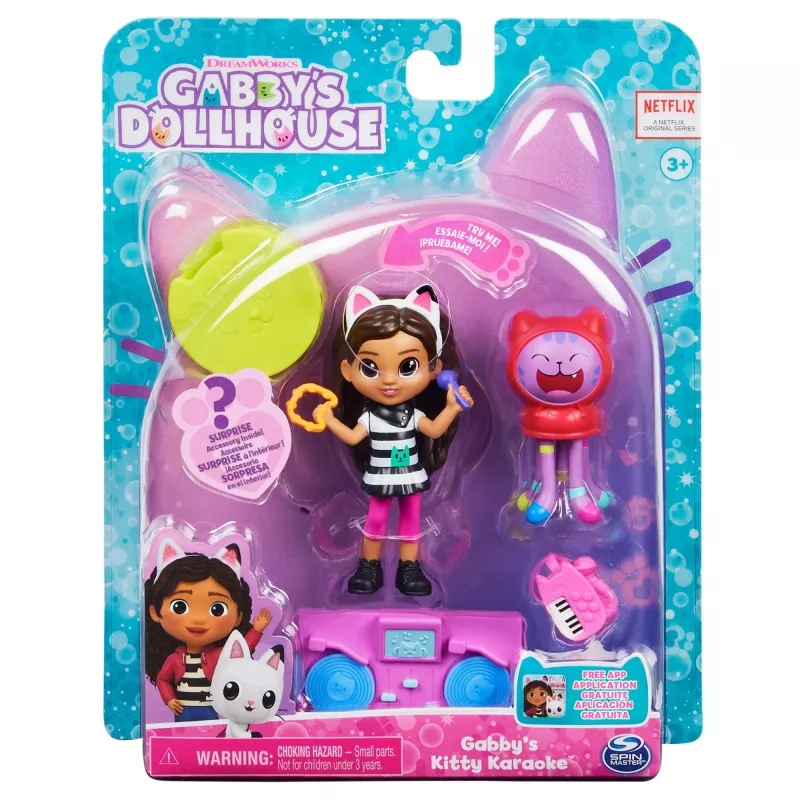 Gabby's Dollhouse , meno studijos rinkinys su 2 žaislinėmis figūrėlėmis, 2 priedais, siunta ir baldo detale, vaikiški žaislai nuo 3 metų