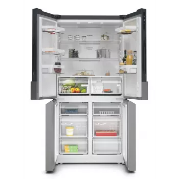 Siemens iQ300 KF96NVPEA šaldytuvas su šoninėmis durelėmis Pastatomas 605 l Sidabrinis