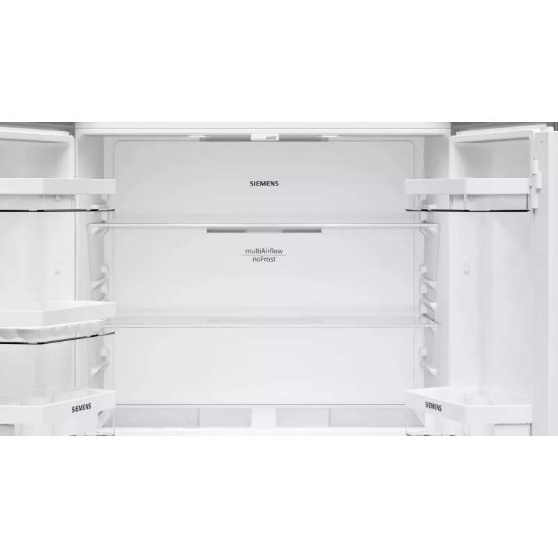 Siemens iQ300 KF96NVPEA šaldytuvas su šoninėmis durelėmis Pastatomas 605 l Sidabrinis