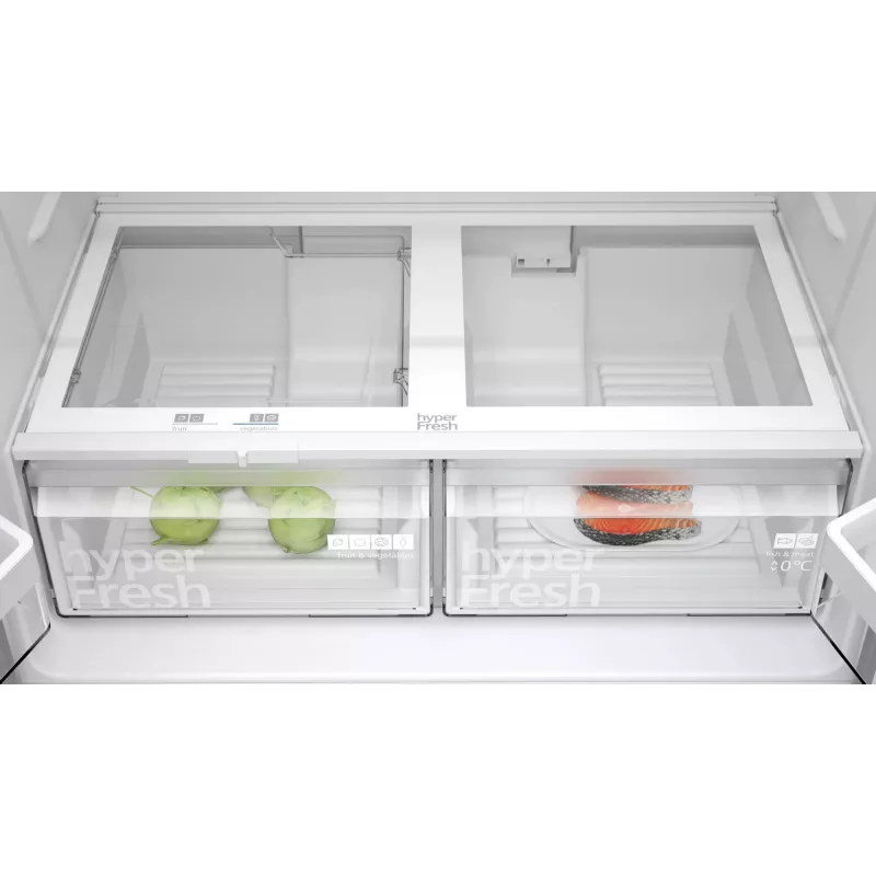 Siemens iQ300 KF96NVPEA šaldytuvas su šoninėmis durelėmis Pastatomas 605 l Sidabrinis