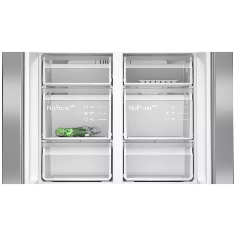 Siemens iQ300 KF96NVPEA šaldytuvas su šoninėmis durelėmis Pastatomas 605 l Sidabrinis