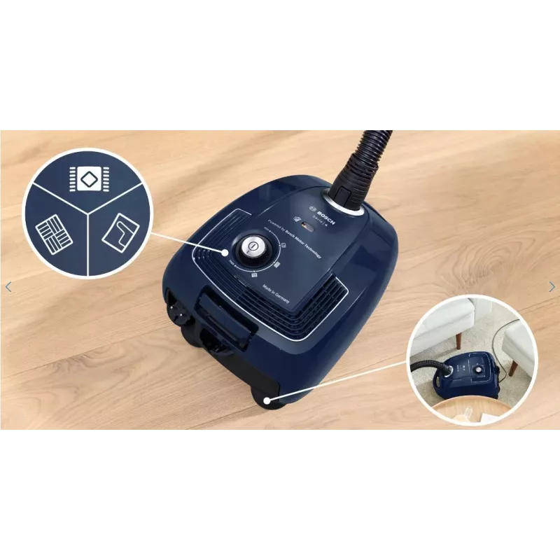 Bosch Serie 4 BGD38BU2 dulkių siurblys 4 L Būgninis siurblys Sausas 600 W Dulkių maišelis