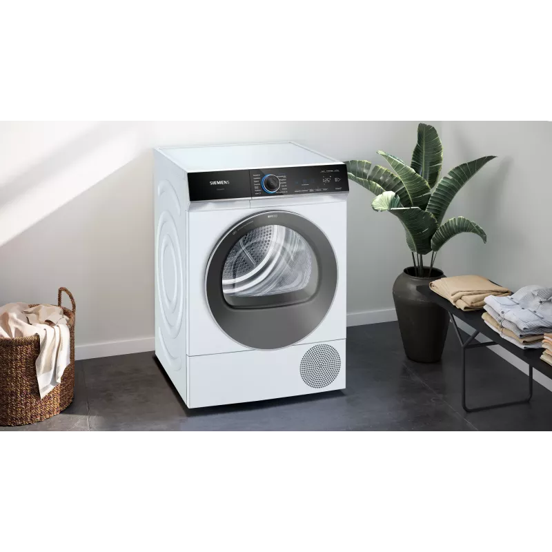 Siemens iQ700 WQ45B2B40 drabužių džiovyklė Laisvai pastatoma Su priekiniu pakrovimu 9 kg Balta