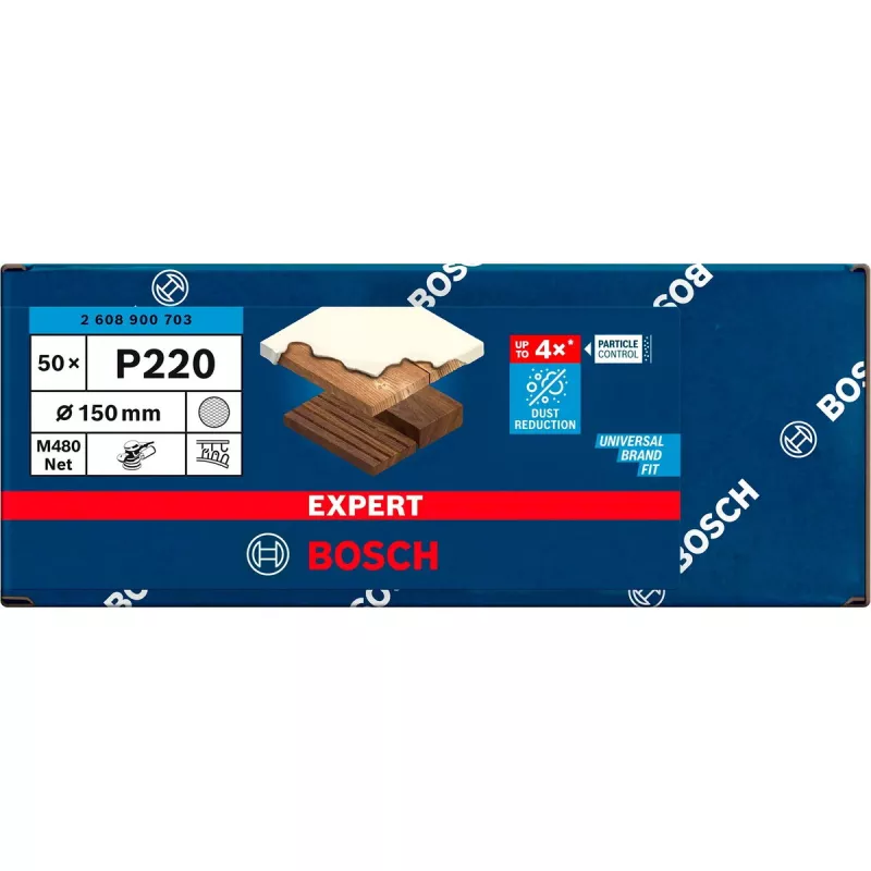Šlifavimo lapas Bosch Expert M480 150 mm K220 — 50 vnt.