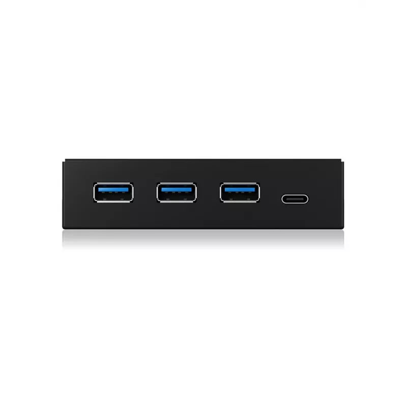 USB šakotuvas ICY BOX IB-HUB1418-i3 — GL3520/ASM1543 mikroschemų rinkinys, juodas, 101×137×25 mm