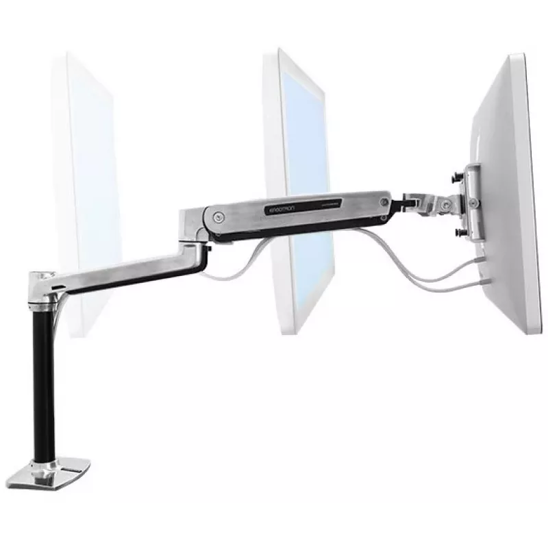 ERGOTRON Lx Hd sėdimos-stovimos pozicijos stalo laikiklis LCD svirčiai (poliruotas aliuminis)