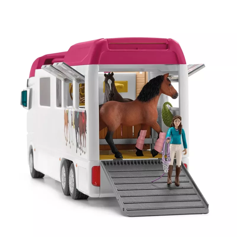 schleich HORSE CLUB Arklių transporteris, Pastatai, Stovyklavimas, Arklidė, Arkliai, Jojimo turnyras, 5 m., Įvairiaspalvis, Plastikas