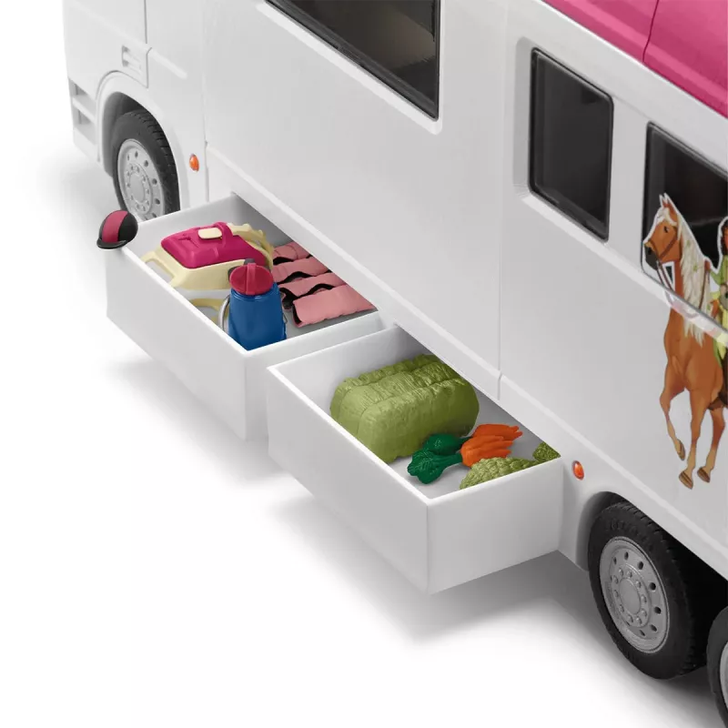 schleich HORSE CLUB Arklių transporteris, Pastatai, Stovyklavimas, Arklidė, Arkliai, Jojimo turnyras, 5 m., Įvairiaspalvis, Plastikas