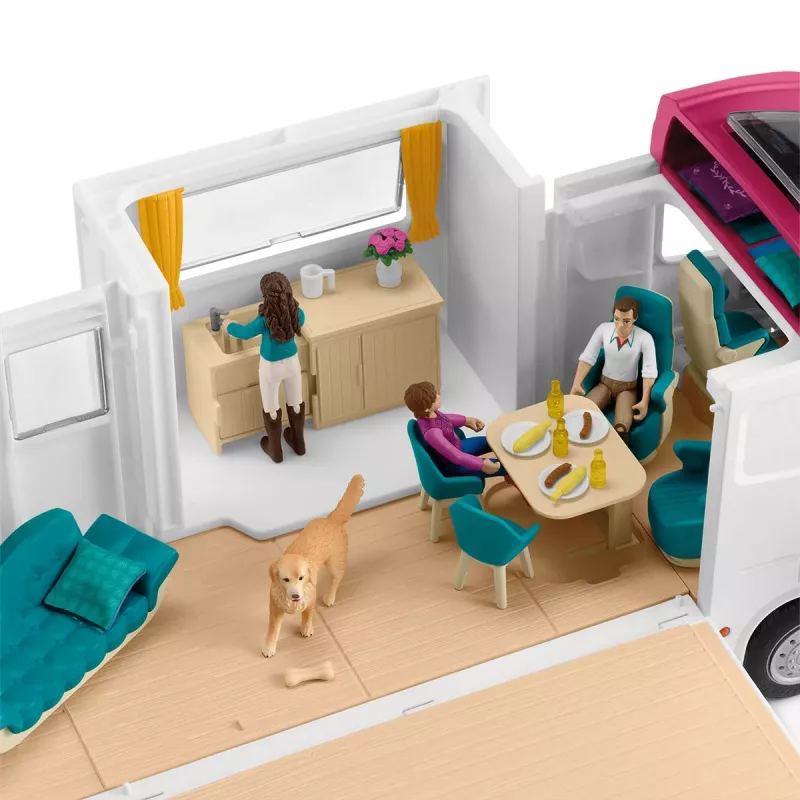 schleich HORSE CLUB Arklių transporteris, Pastatai, Stovyklavimas, Arklidė, Arkliai, Jojimo turnyras, 5 m., Įvairiaspalvis, Plastikas