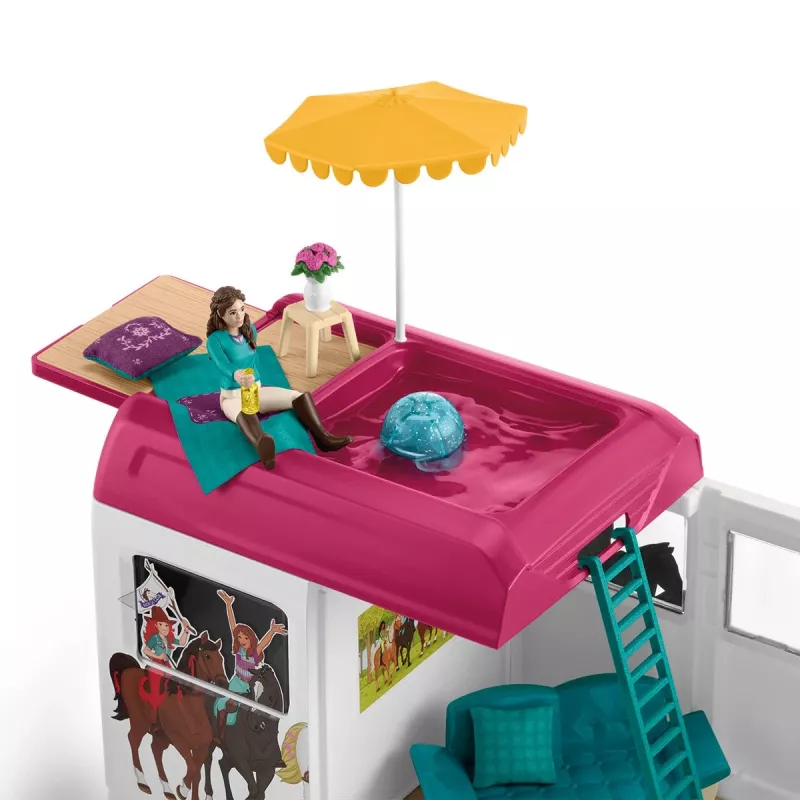 schleich HORSE CLUB Arklių transporteris, Pastatai, Stovyklavimas, Arklidė, Arkliai, Jojimo turnyras, 5 m., Įvairiaspalvis, Plastikas