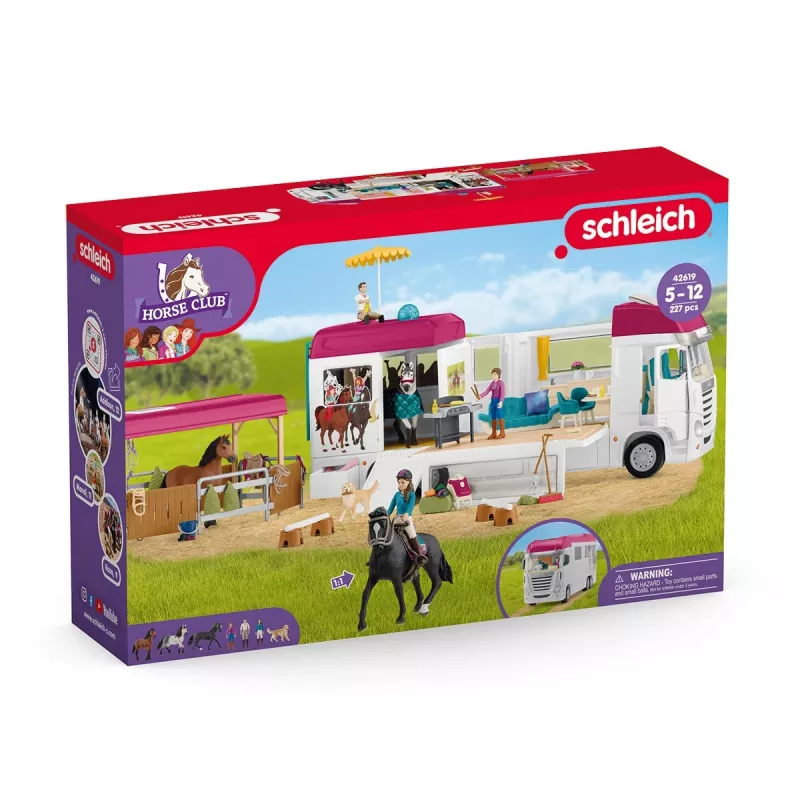 schleich HORSE CLUB Arklių transporteris, Pastatai, Stovyklavimas, Arklidė, Arkliai, Jojimo turnyras, 5 m., Įvairiaspalvis, Plastikas