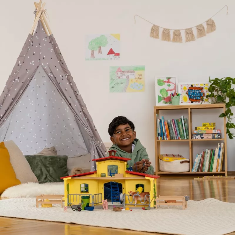 schleich FARM WORLD Didelis ūkis su gyvūnais ir priedais, Ūkis, 3 m., Daugiaspalvis, Plastikas