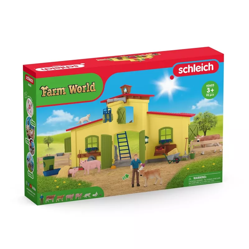 schleich FARM WORLD Didelis ūkis su gyvūnais ir priedais, Ūkis, 3 m., Daugiaspalvis, Plastikas