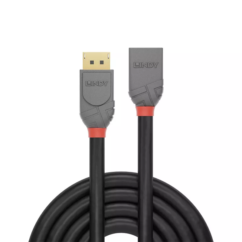 Lindy 1 m DisplayPort 1.4 ilginamasis kabelis, Anthra Line, 1 m, DisplayPort, DisplayPort, Vyr., Mot., 7680 x 4320 pikseliai