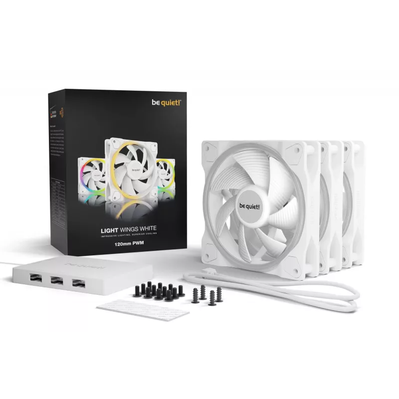 be quiet Light Wings White | 120mm PWM Triple Pack Kompiuterio korpuso ventiliatorius 12 cm 3 vnt.