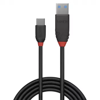 Lindy 0,5 m USB 3.2 Type A į C kabelis, 10Gbps, Juoda Line