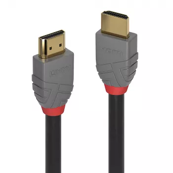 Lindy 1 m didelės spartos HDMI laidas, Anthra Line, 1 m, HDMI A tipo (standartinis), HDMI A tipo (standartinis), 4096 x 2160 pikselių, 18 Gbit/s, juoda, pilka