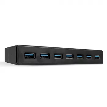 Lindy 7 prievadų USB 3.0 šakotuvas, USB 3.2 Gen 1 (3.1 Gen 1) Type-A, USB 3.2 Gen 1 (3.1 Gen 1) Type-A, USB 3.2 Gen 1 (3.1 Gen 1), 5000 Mbit/s, juodas, plastikinis