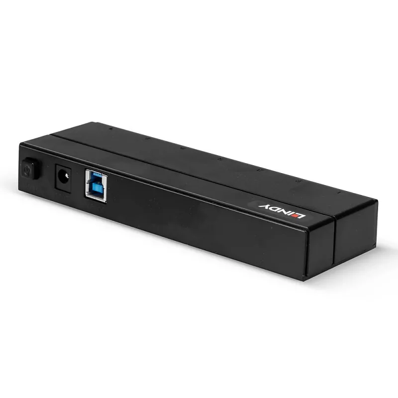Lindy 7 prievadų USB 3.0 šakotuvas, USB 3.2 Gen 1 (3.1 Gen 1) Type-A, USB 3.2 Gen 1 (3.1 Gen 1) Type-A, USB 3.2 Gen 1 (3.1 Gen 1), 5000 Mbit/s, juodas, plastikinis
