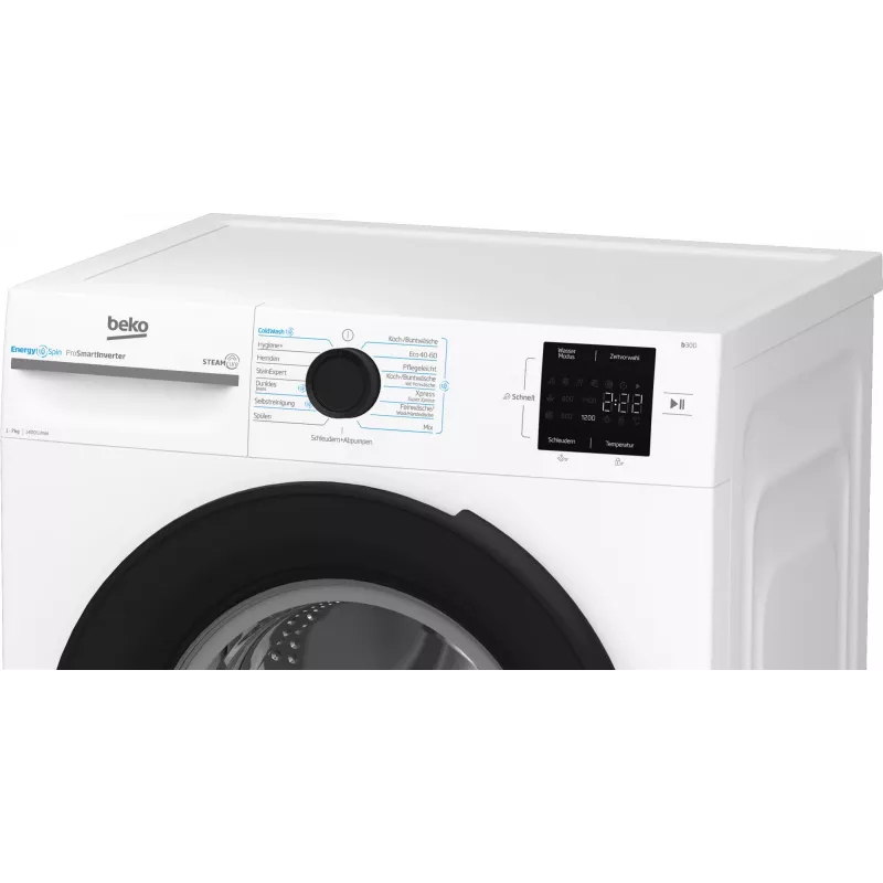 Beko b300 BM3WFU3741X skalbimo mašina Pakraunama iš priekio 7 kg 1351 aps./min. Balta
