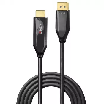 “Lindy” 2 m aktyvus DisplayPort 1.4 į HDMI 8K60 laidas, 2 m, HDMI A tipo (standartinis), DisplayPort, kištukas, kištukas, tiesus