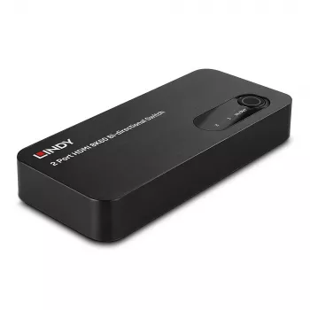 Lindy 2 prievadų HDMI 8K60 abipusis perjungiklis, HDMI, ABS, juoda, 120 Hz, 3840 x 2160, 7680 x 4320, 48 Gbit/s