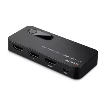 Lindy 2 prievadų HDMI 8K60 abipusis perjungiklis, HDMI, ABS, juoda, 120 Hz, 3840 x 2160, 7680 x 4320, 48 Gbit/s