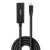 Lindy 5m USB 3.2 Gen 2 C/C Active Extension, 5 m, USB C, USB C, USB 3.2 Gen 2 (3.1 Gen 2), 10 Gbit/s, juoda
