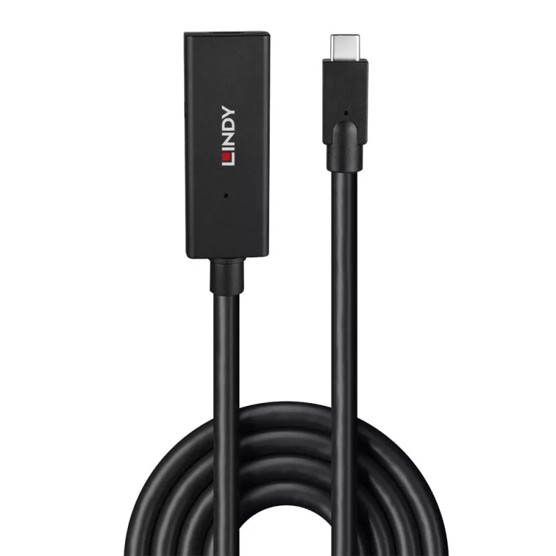 Lindy 5m USB 3.2 Gen 2 C/C Active Extension, 5 m, USB C, USB C, USB 3.2 Gen 2 (3.1 Gen 2), 10 Gbit/s, juoda