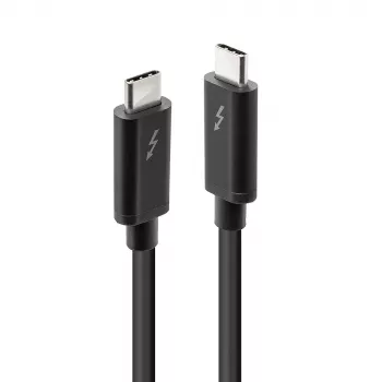Lindy 2 m Thunderbolt 3 laidas, pasyvus, kištukas, kištukas, 2 m, 20 Gbit/s, juodas, 4096 x 2160 pikselių