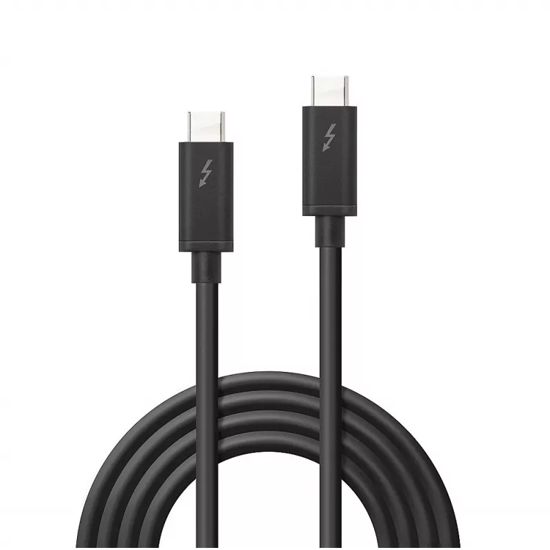 Lindy 2 m Thunderbolt 3 laidas, pasyvus, kištukas, kištukas, 2 m, 20 Gbit/s, juodas, 4096 x 2160 pikselių