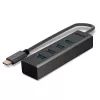 Lindy 4 prievadų USB 3.2 C tipo šakotuvas, USB 3.2 Gen 1 (3.1 Gen 1) Type-C, USB 3.2 Gen 1 (3.1 Gen 1) Type-A, 5000 Mbit/s, pilkas, aliuminis, plastikas, 0,3 m