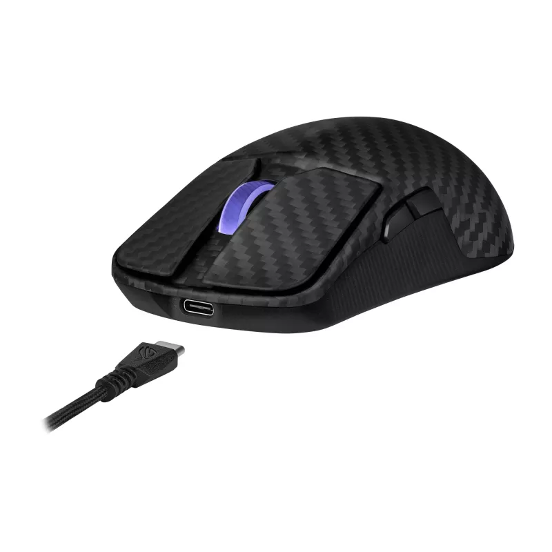 ASUS ROG Harpe Ace Extreme pelė Žaidimų Dešiniarankiams RF belaidis + Bluetooth + USB Type-A Optinė 42000 DPI
