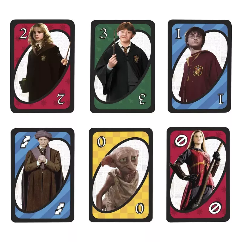 Kortų žaidimas MATTEL UNO Harry Potter — atsikratymo kortų žaidimas, amžius 7+