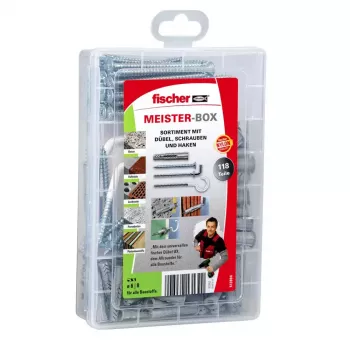 Varžtų ir kaiščių rinkinys Fischer MEISTER-BOX UX 75 vnt.