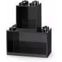 room copenhagen LEGO Brick Lentyna 8+4 juoda — modulinė sieninė lentyna su 2 lentynomis