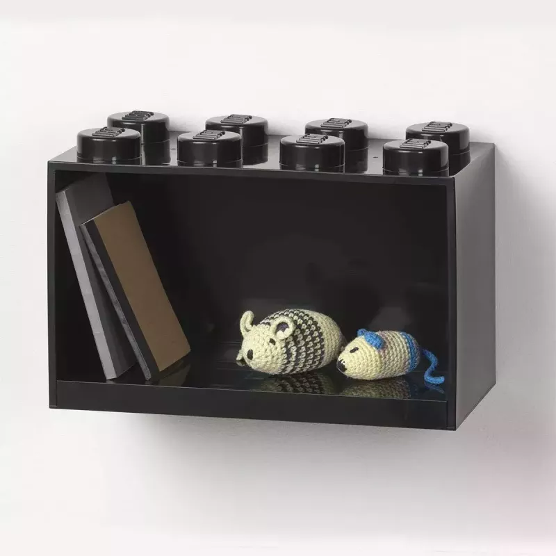 Shelf Room Copenhagen LEGO Brick 8 juoda, modulinė vitrininė lentyna