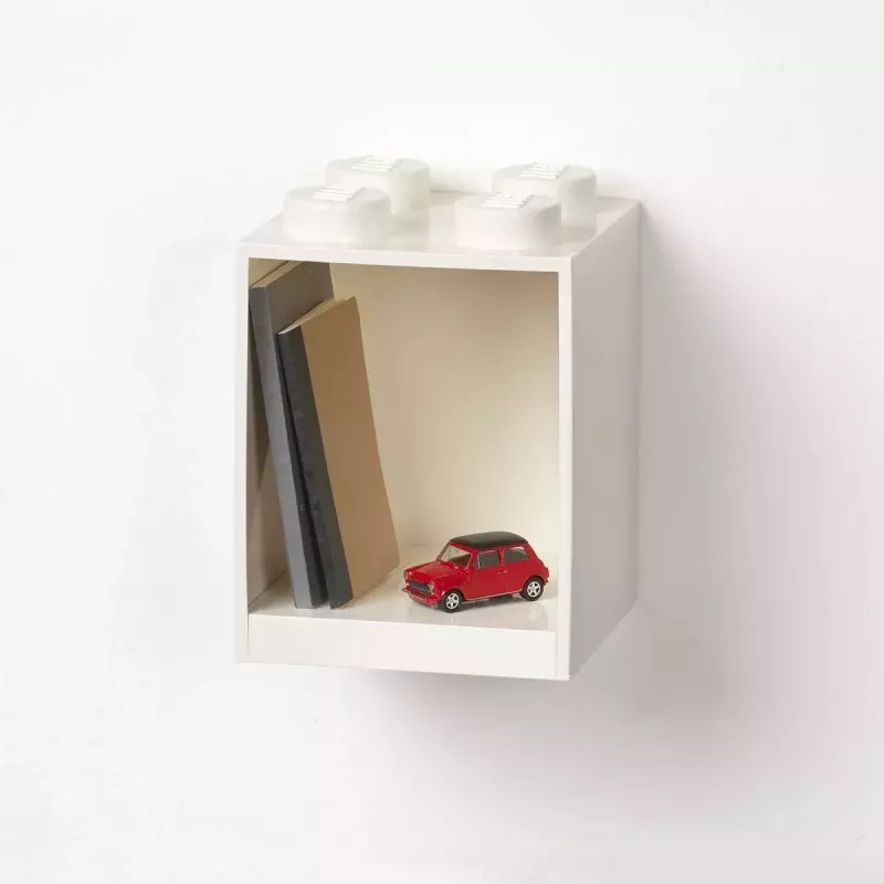 “room copenhagen” lentyna “Room Copenhagen LEGO Brick 4” balta 41141735 – prie sienos montuojama, su LEGO suderinama demonstravimo lentyna