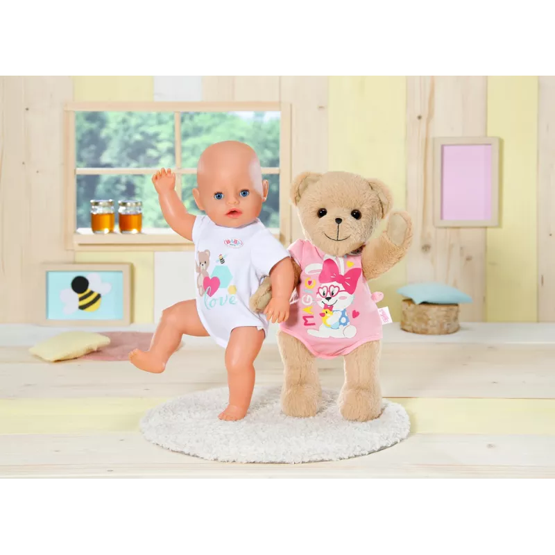 Žaislinis meškiukas BABY born Bear baltas 0–12 metų