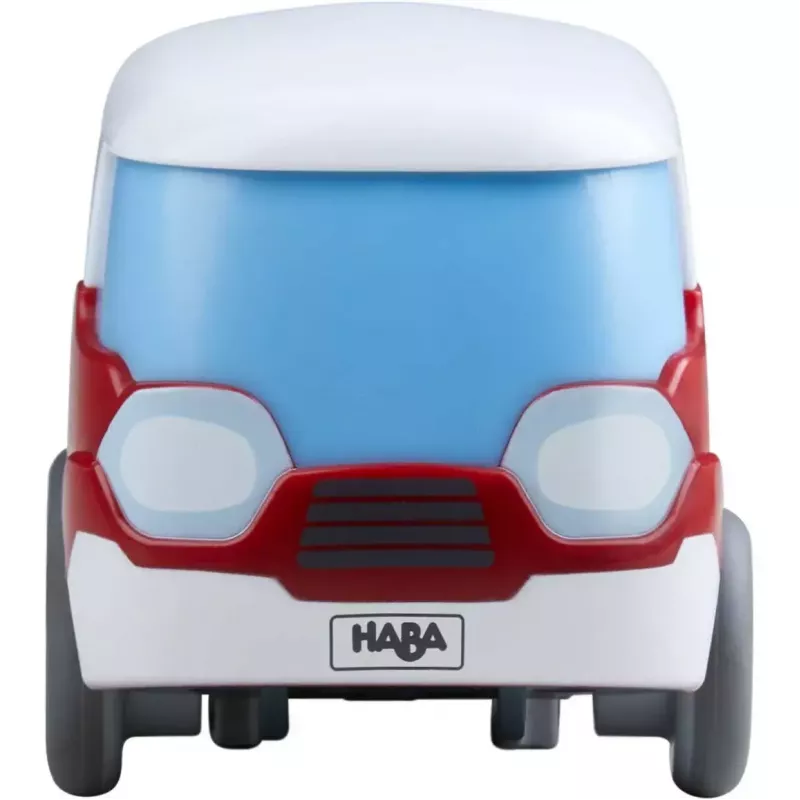 Bus HABA Kullerbu Momentum Motor Mini Bus mėlynos, pilkos, raudonos, baltos spalvos