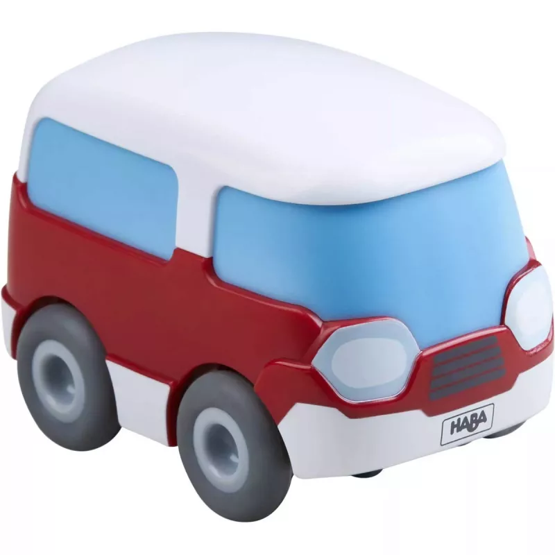 Bus HABA Kullerbu Momentum Motor Mini Bus mėlynos, pilkos, raudonos, baltos spalvos