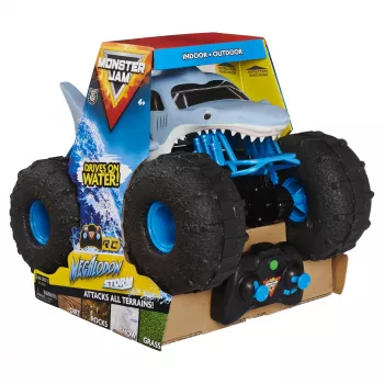 Monster Jam , Official Megalodon STORM visureigis radijo bangomis valdomas monstrų sunkvežimis, mastelis 1:15