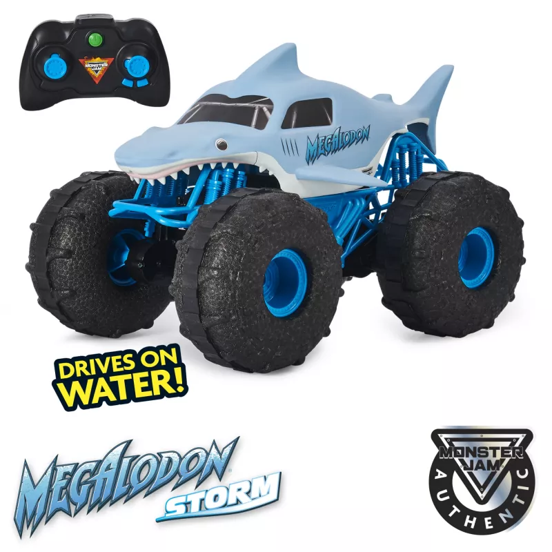 Monster Jam , Official Megalodon STORM visureigis radijo bangomis valdomas monstrų sunkvežimis, mastelis 1:15