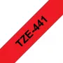 Etikečių juosta Brother TZe441 18mm Juoda ant raudonos