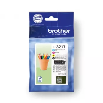 Brother LC3217VAL rašalo kasetė 4 vnt. Originali juoda, žalsvai mėlyna, purpurinė, geltona