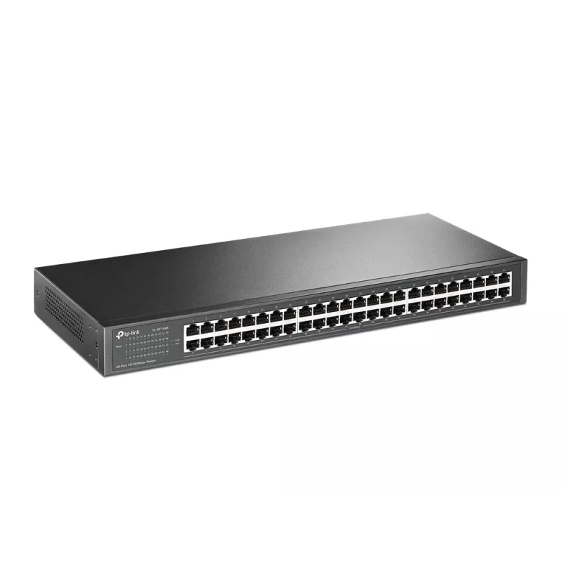 TP-Link 48 prievadų 10/100Mbps stovo montavimo tinklo komutatorius, nevaldomas, Fast Ethernet (10/100), stovo montavimas, 1U